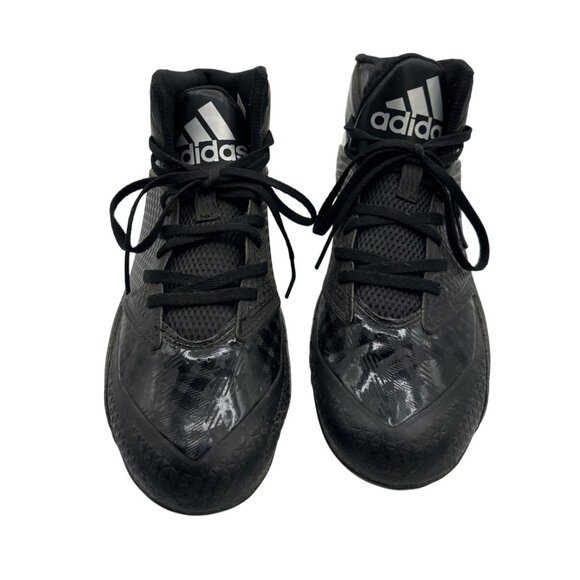 Adidas Size 9 Black & Silver Mens Lace Up Football Cleats - Picture 5 of 10